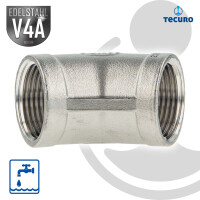 tecuro Kurzer Winkel 45° Edelstahl V4A (AISI 316), IG x IG 1 Zoll