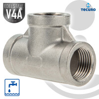 tecuro T-Stück 90° Edelstahl V4A (AISI 316), allseitig IG 1 1/4 Zoll